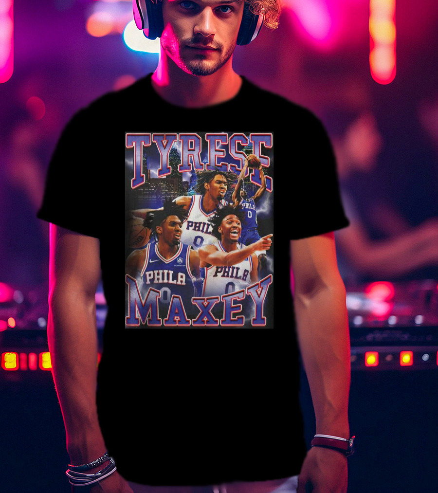 TYRESE MAXEY PHILA NBA Basketball Player T-Shirt