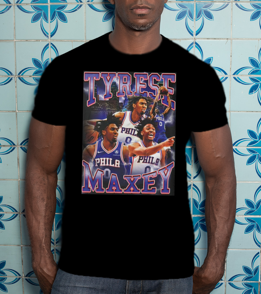 TYRESE MAXEY PHILA NBA Basketball Player T-Shirt