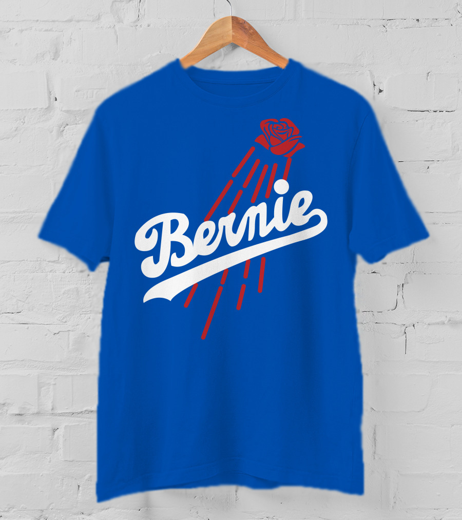 Bernie Sanders Dodgers Logo Rose T-Shirt