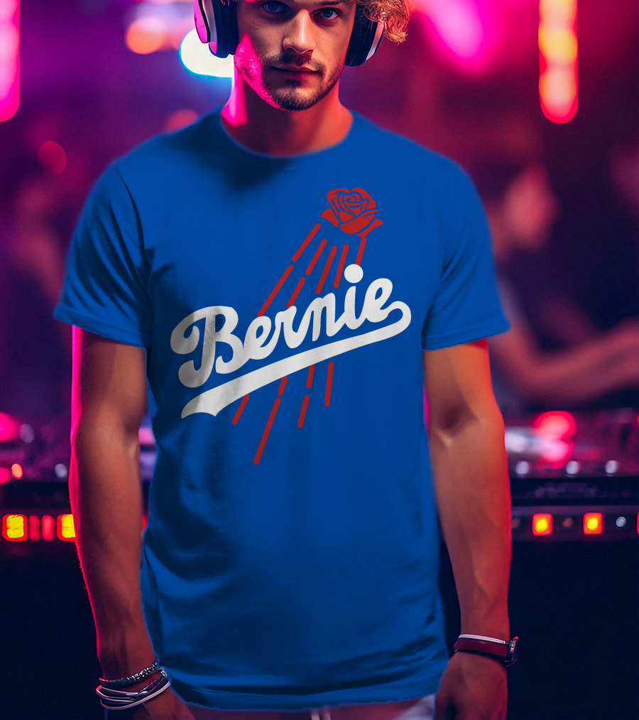 Bernie Sanders Dodgers Logo Rose T-Shirt