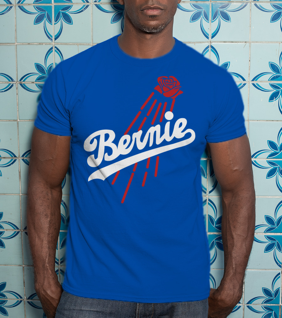 Bernie Sanders Dodgers Logo Rose T-Shirt