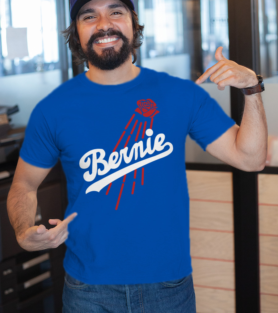 Bernie Sanders Dodgers Logo Rose T-Shirt