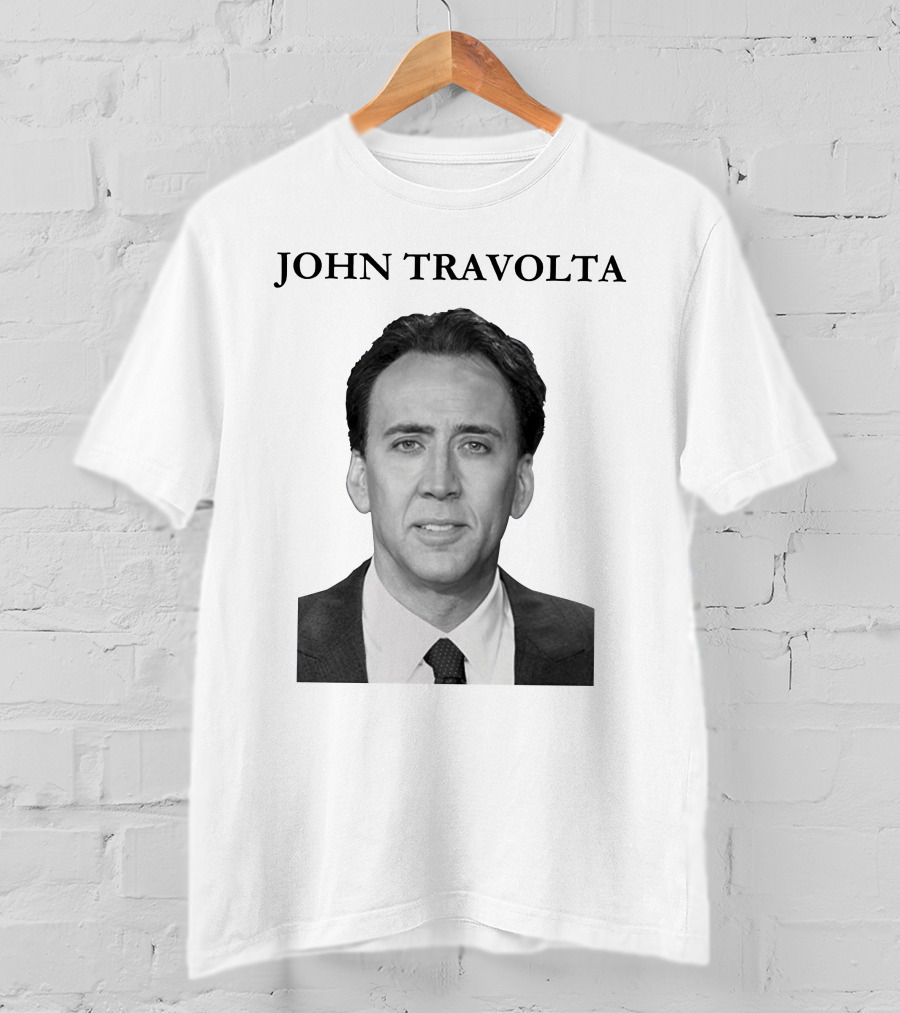 John Travolta Nicolas Cage Face Swap T-Shirt