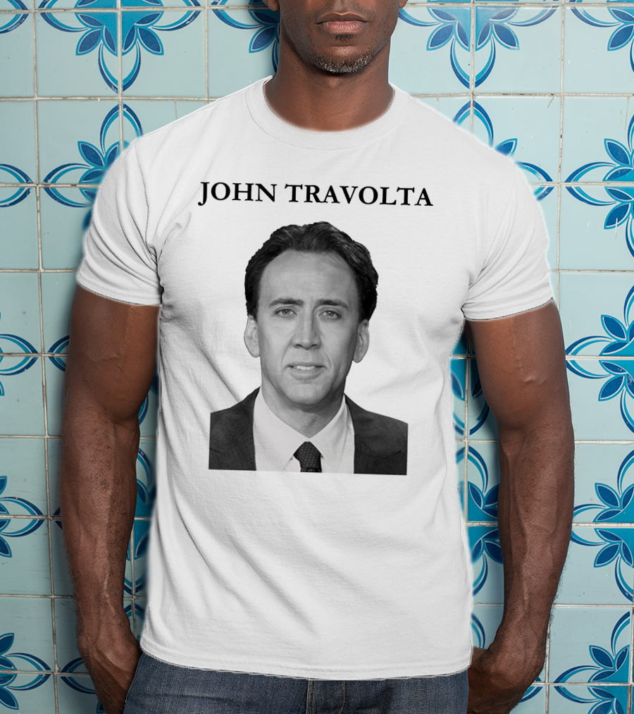 John Travolta Nicolas Cage Face Swap T-Shirt