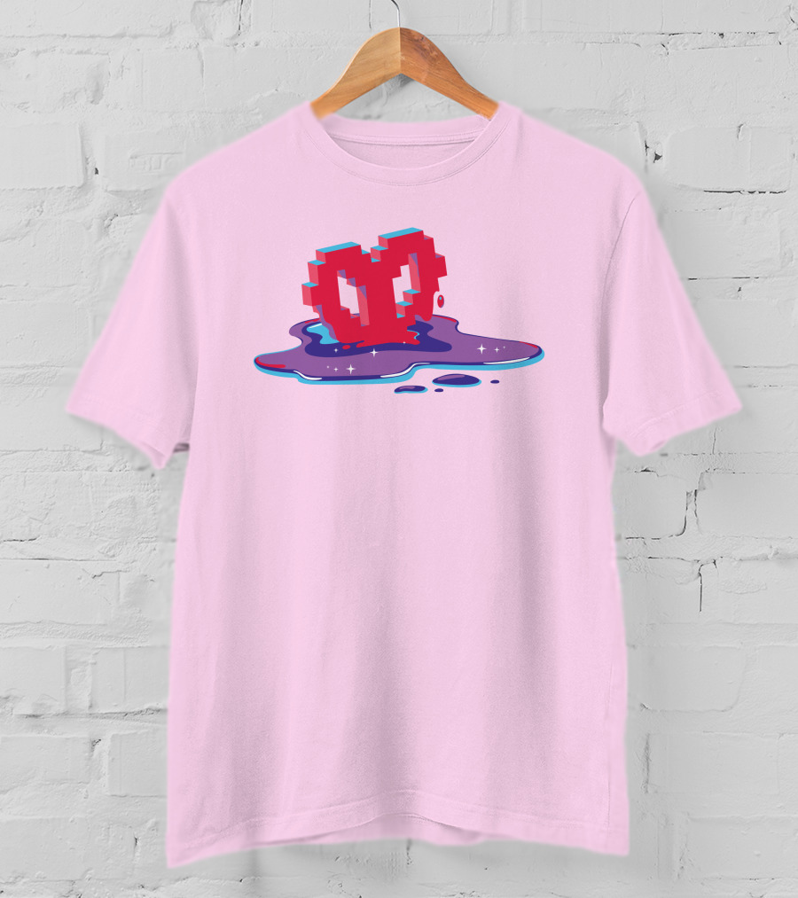 Heart Pixel Art Melting Design Philza Merch T-Shirt