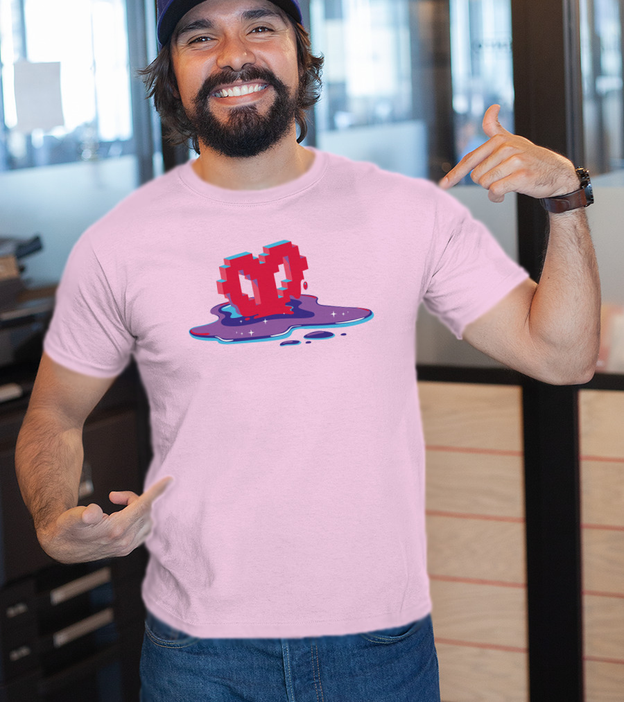 Heart Pixel Art Melting Design Philza Merch T-Shirt