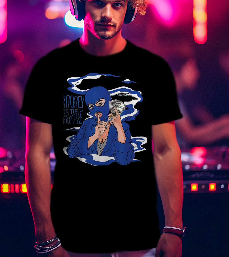 Money Is The Motive Racer Blue 5s T-Shirt