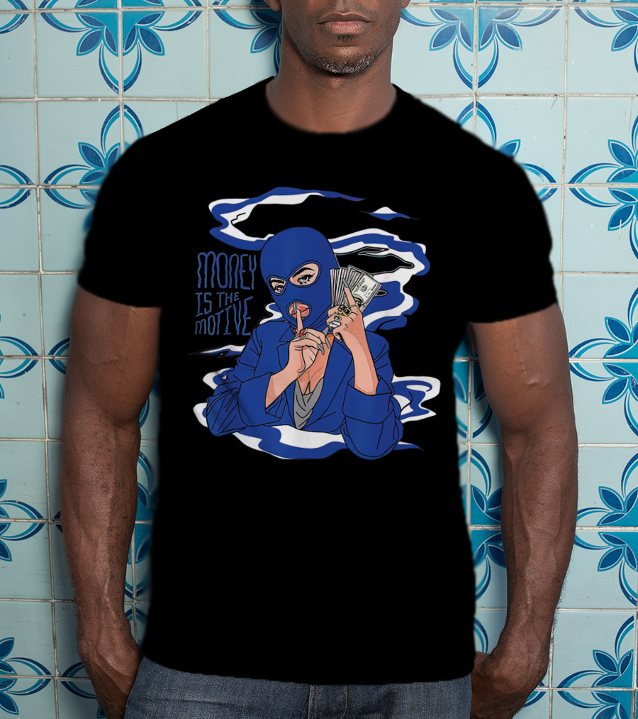 Money Is The Motive Racer Blue 5s T-Shirt