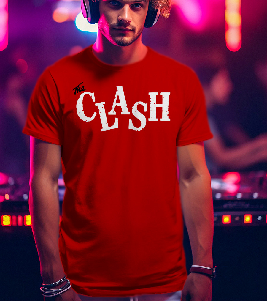The Clash Band Logo White Text T-Shirt