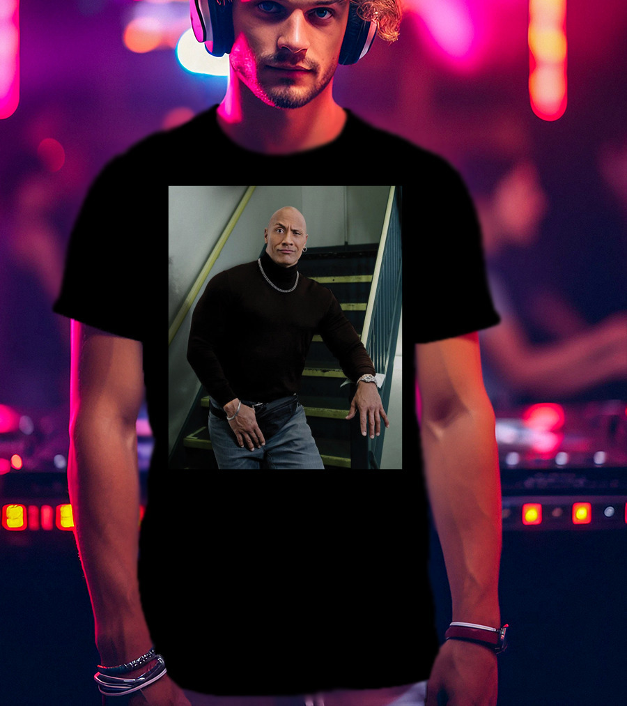 The Rock Iconic 90s Turtleneck Fanny Pack Look T-Shirt