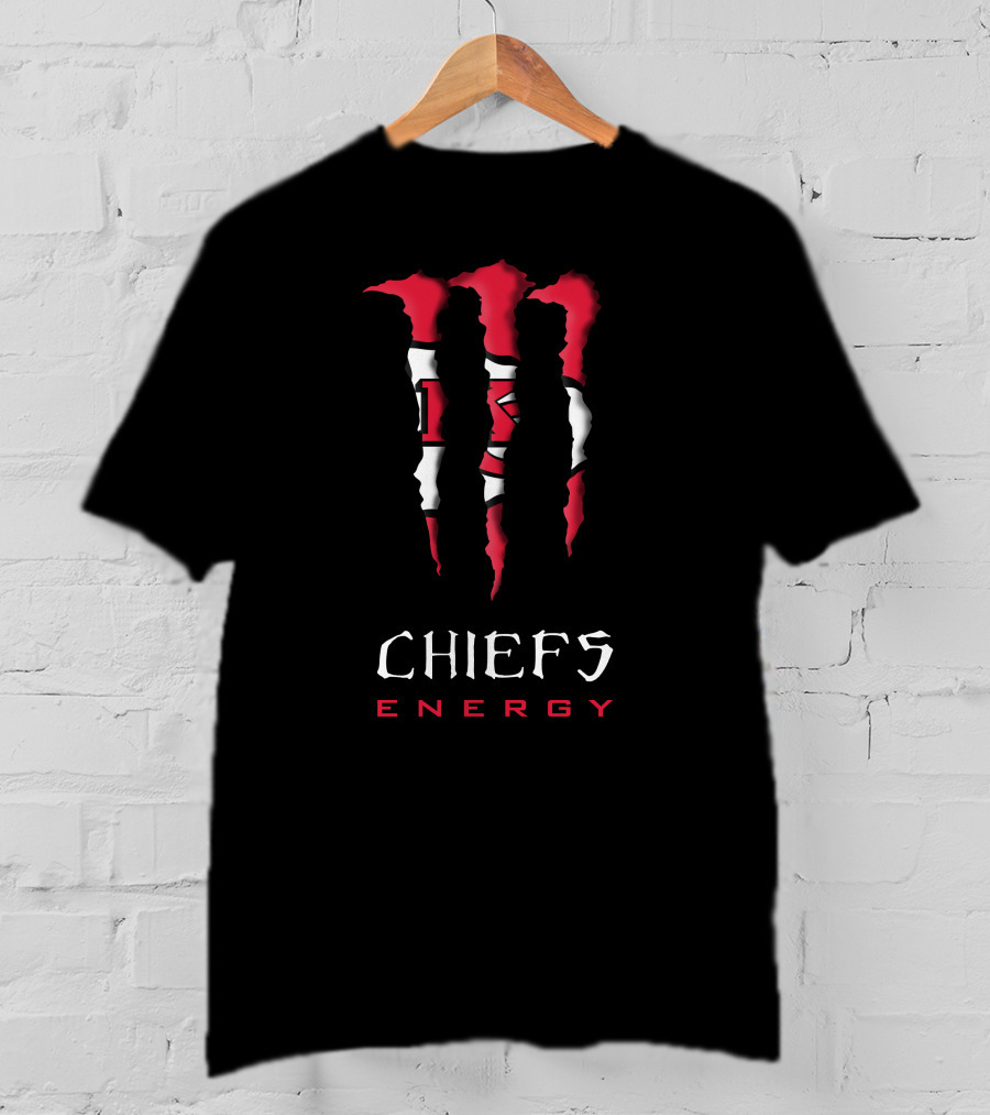 Chiefs Energy Monster Logo Red White Black T-Shirt
