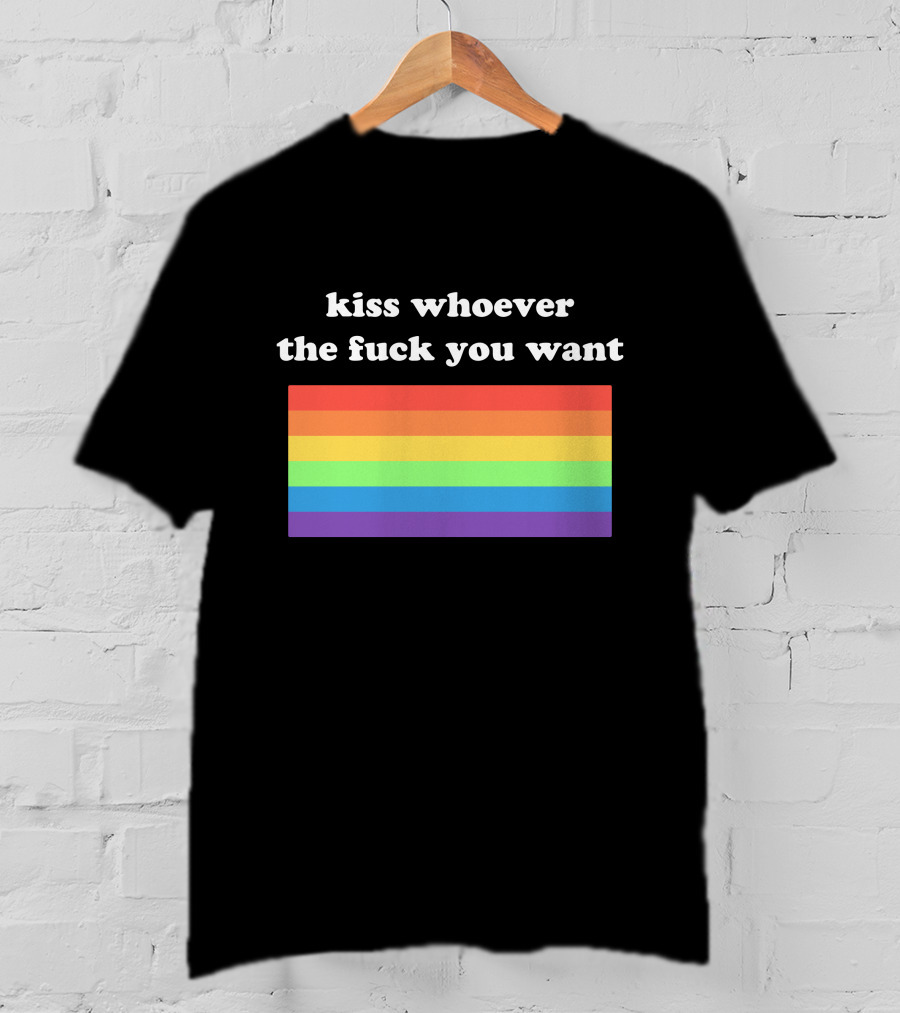 Kiss Whoever You Want Pride Rainbow T-Shirt
