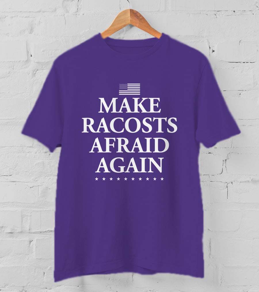 Make Racosts Afraid Again American Flag Stars T-Shirt