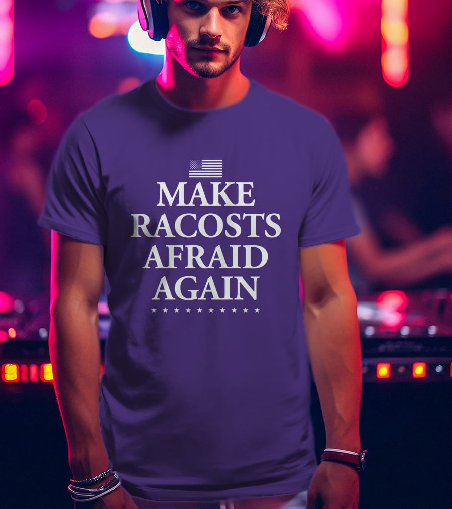 Make Racosts Afraid Again American Flag Stars T-Shirt