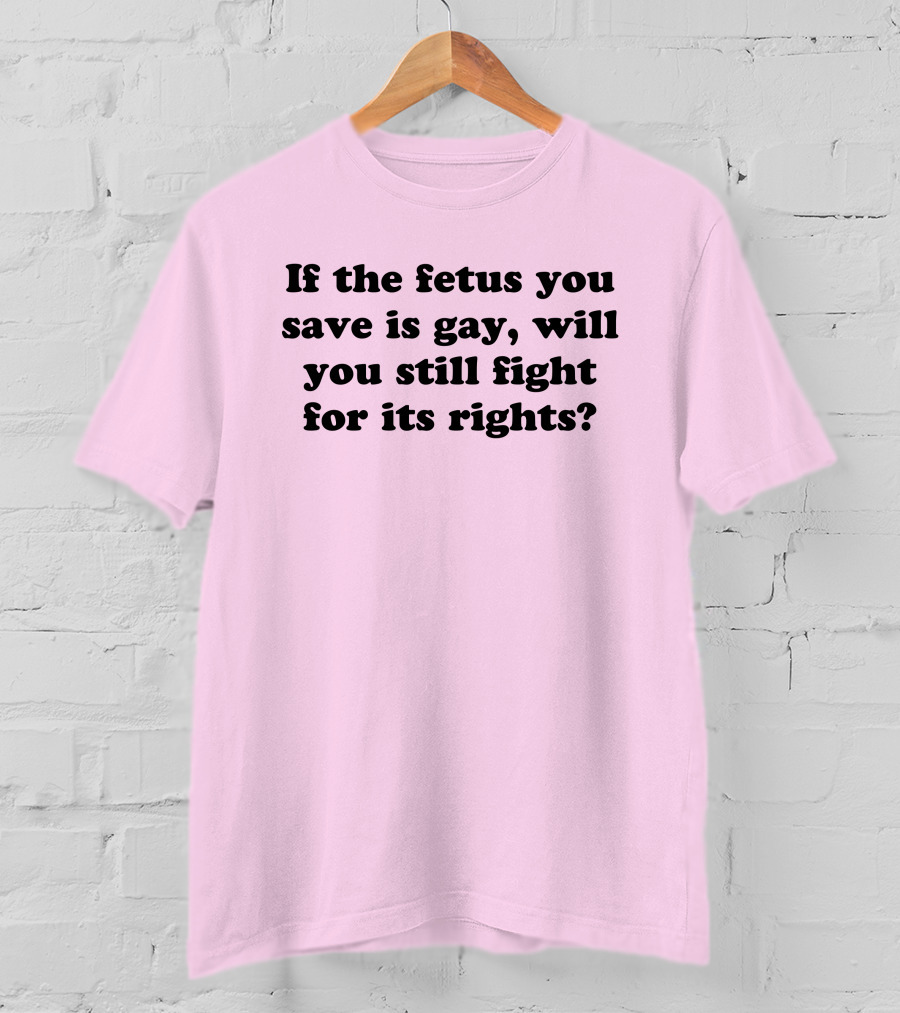 If The Fetus You Save Is Gay Will You Still Fight For Its Rights T-Shirt