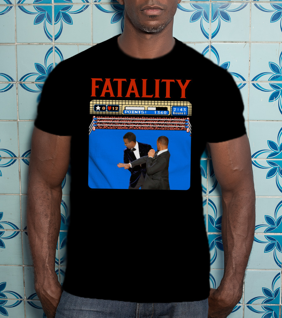 Fatality Will Smith Slaps Chris Rock Oscars Stage Video Game T-Shirt
