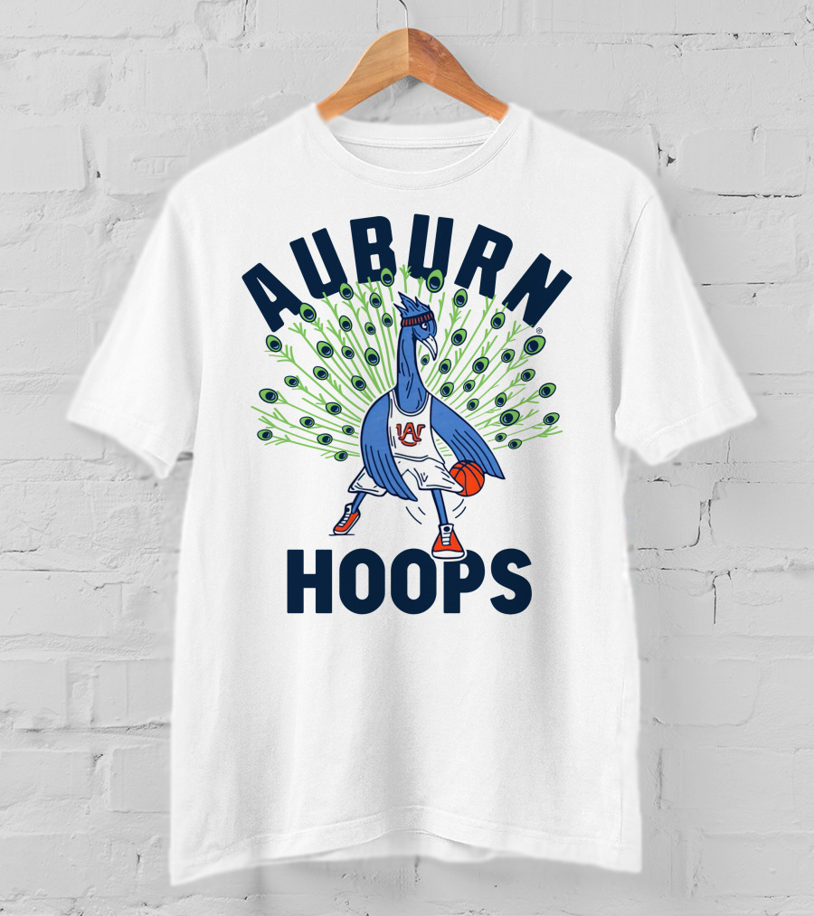 Auburn Hoops Peacock Basketball Sports T-Shirt