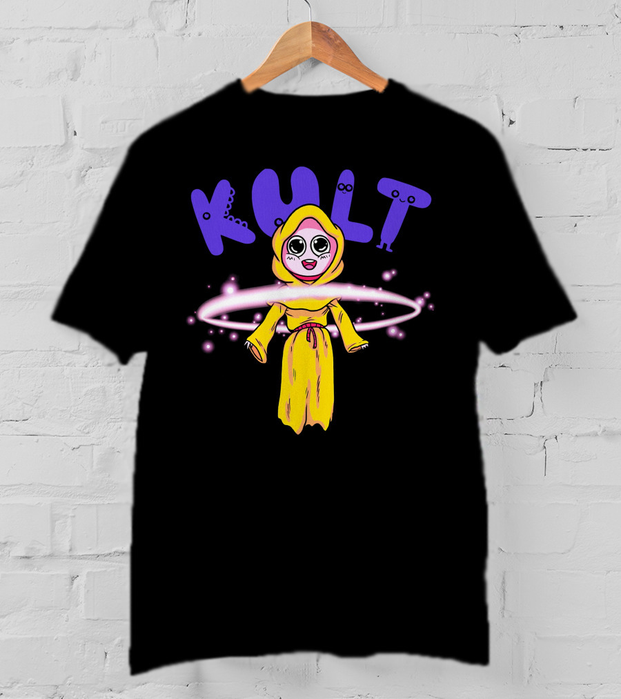 KULT Yellow-Hooded Character With Glowing Aura T-Shirt