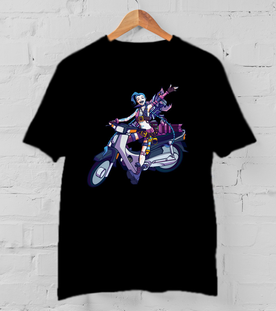 Maumaumau Jinx Character Scooter Adventure Fun T-Shirt