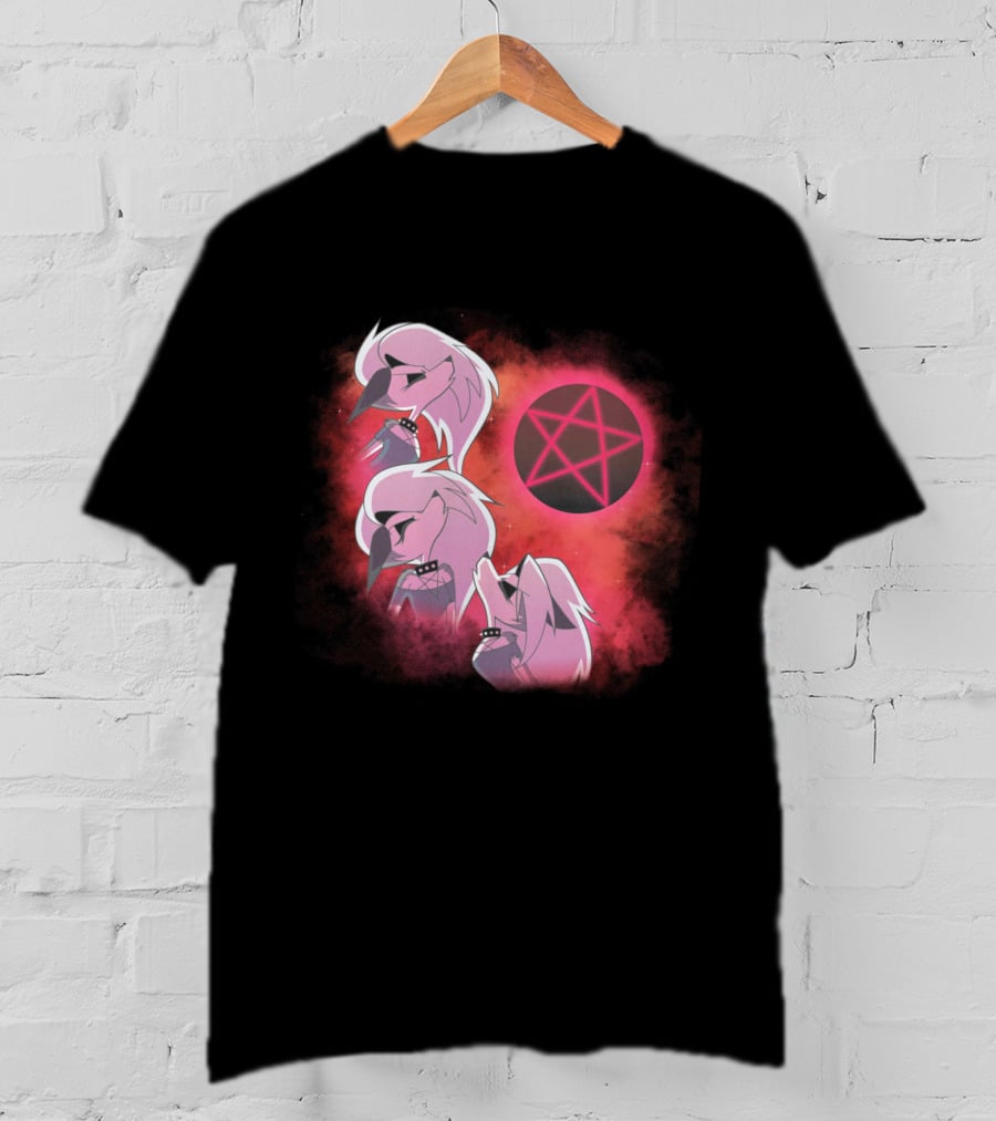 Helluva Boss Loona Trio With Pink Pentagram T-Shirt