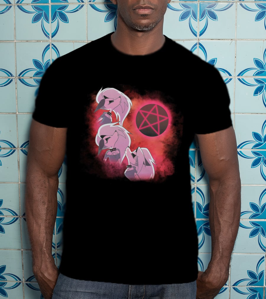 Helluva Boss Loona Trio With Pink Pentagram T-Shirt