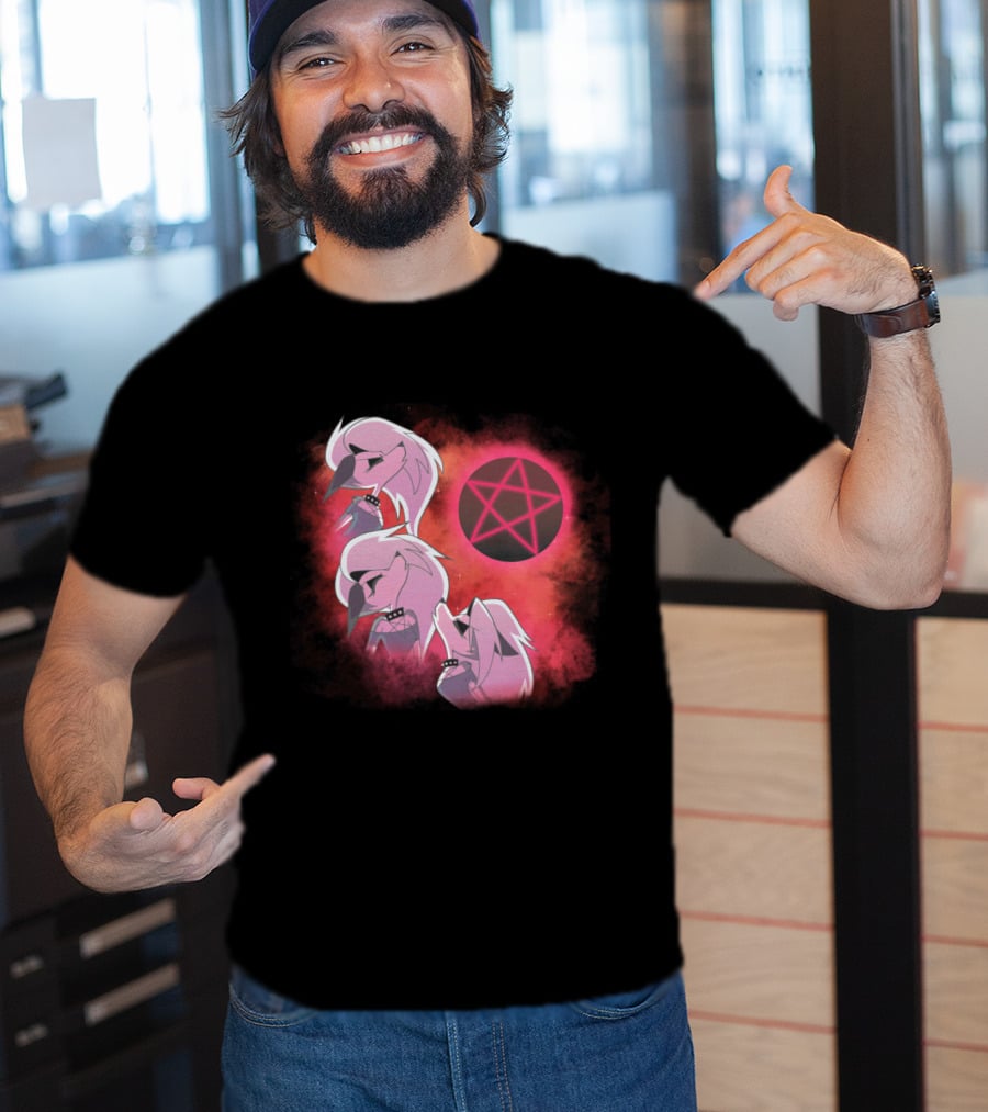 Helluva Boss Loona Trio With Pink Pentagram T-Shirt
