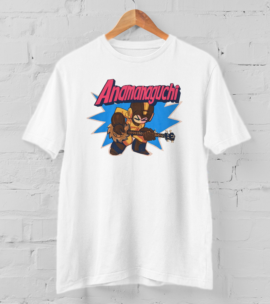 Anamanaguchi Cartoon Character With Guitar T-Shirt