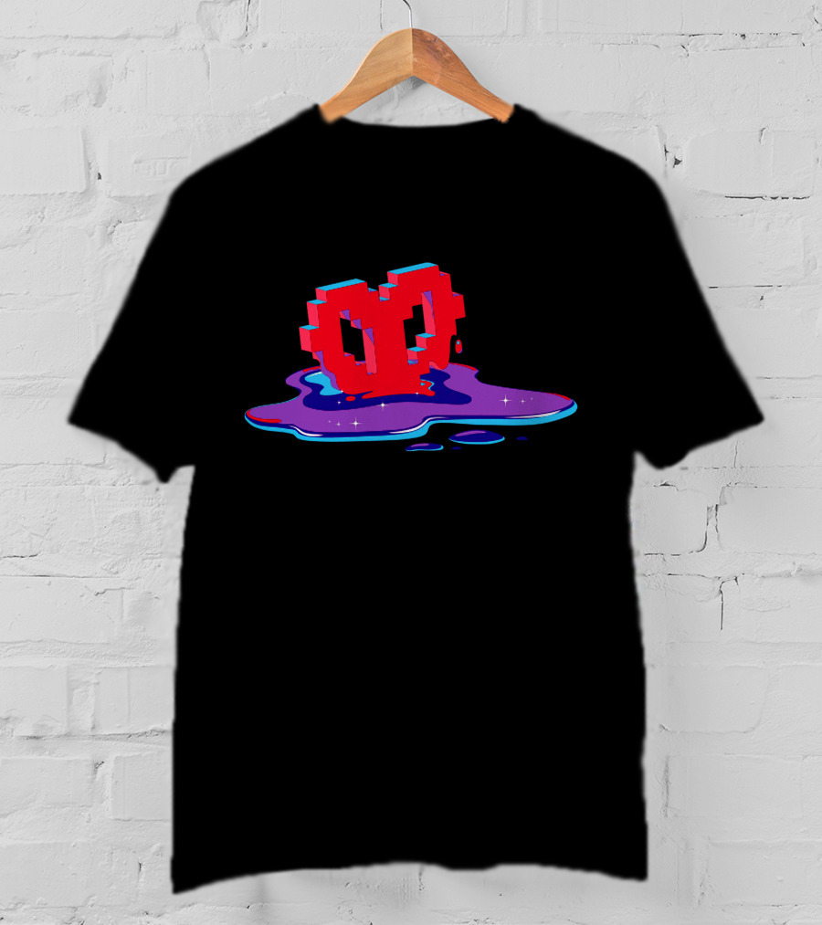Philza Void Heart Pixel Melting Drip T-Shirt