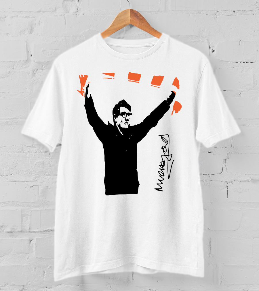 Mick Harford Signature Celebration Pose With Orange Stripes T-Shirt