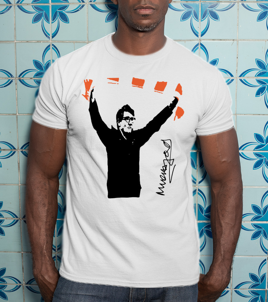 Mick Harford Signature Celebration Pose With Orange Stripes T-Shirt