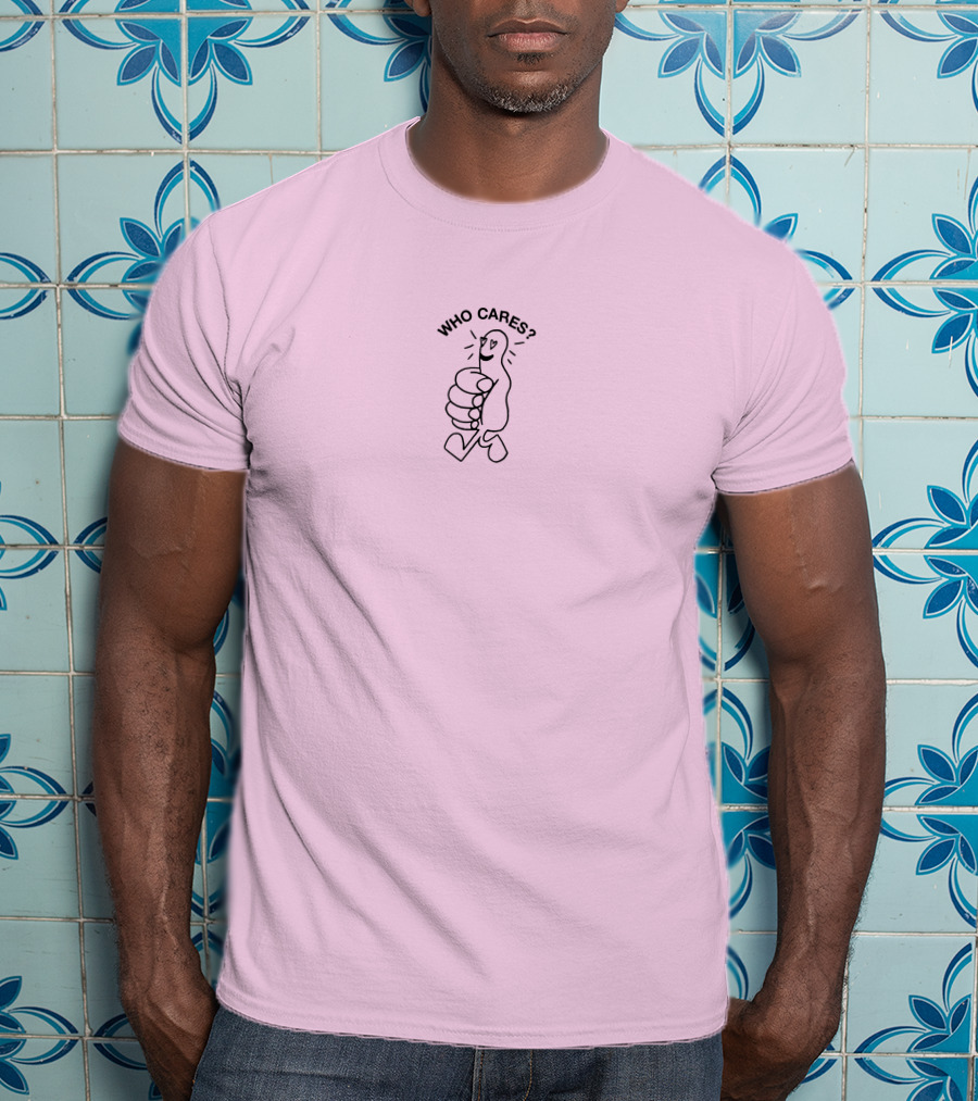 Who Cares Heart Eyes Pink T-Shirt