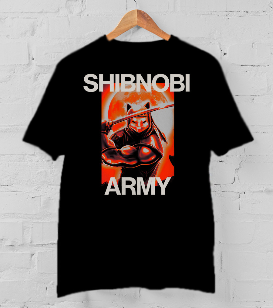 SHIBNOBI ARMY Moonlit Ninja Cat Warrior T-Shirt