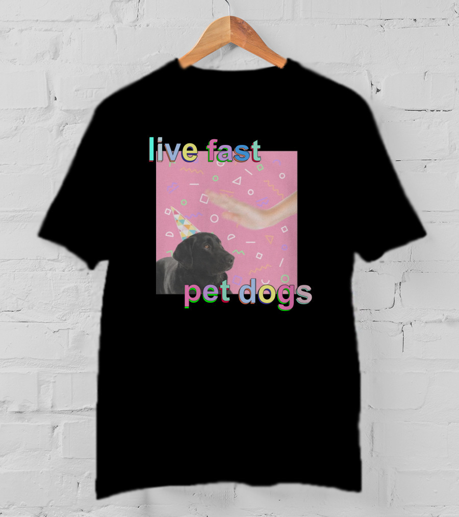 Live Fast Pet Dogs Zach Heltzel Robots With Rayguns T-Shirt