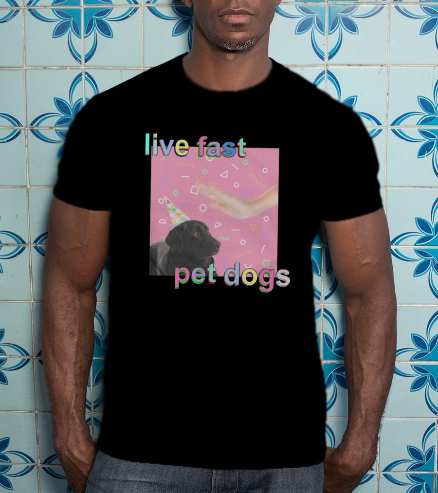 Live Fast Pet Dogs Zach Heltzel Robots With Rayguns T-Shirt