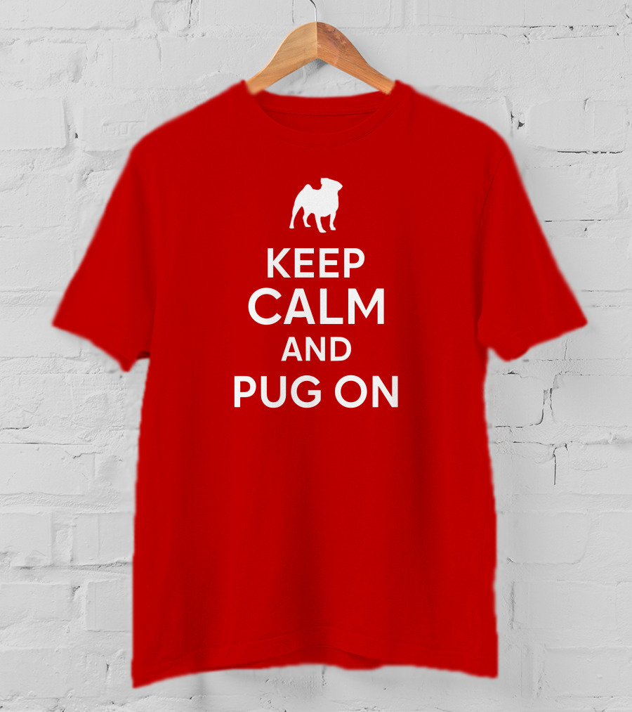 Little Lilith Keep Calm And Pug On Thesyc66 White Pug Icon T-Shirt