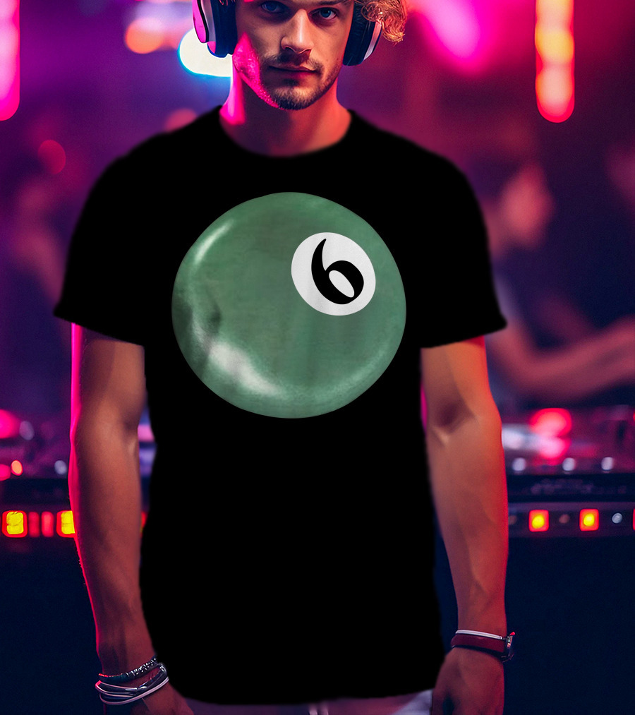 Syxx 6 Ball Green Pool Ball T-Shirt