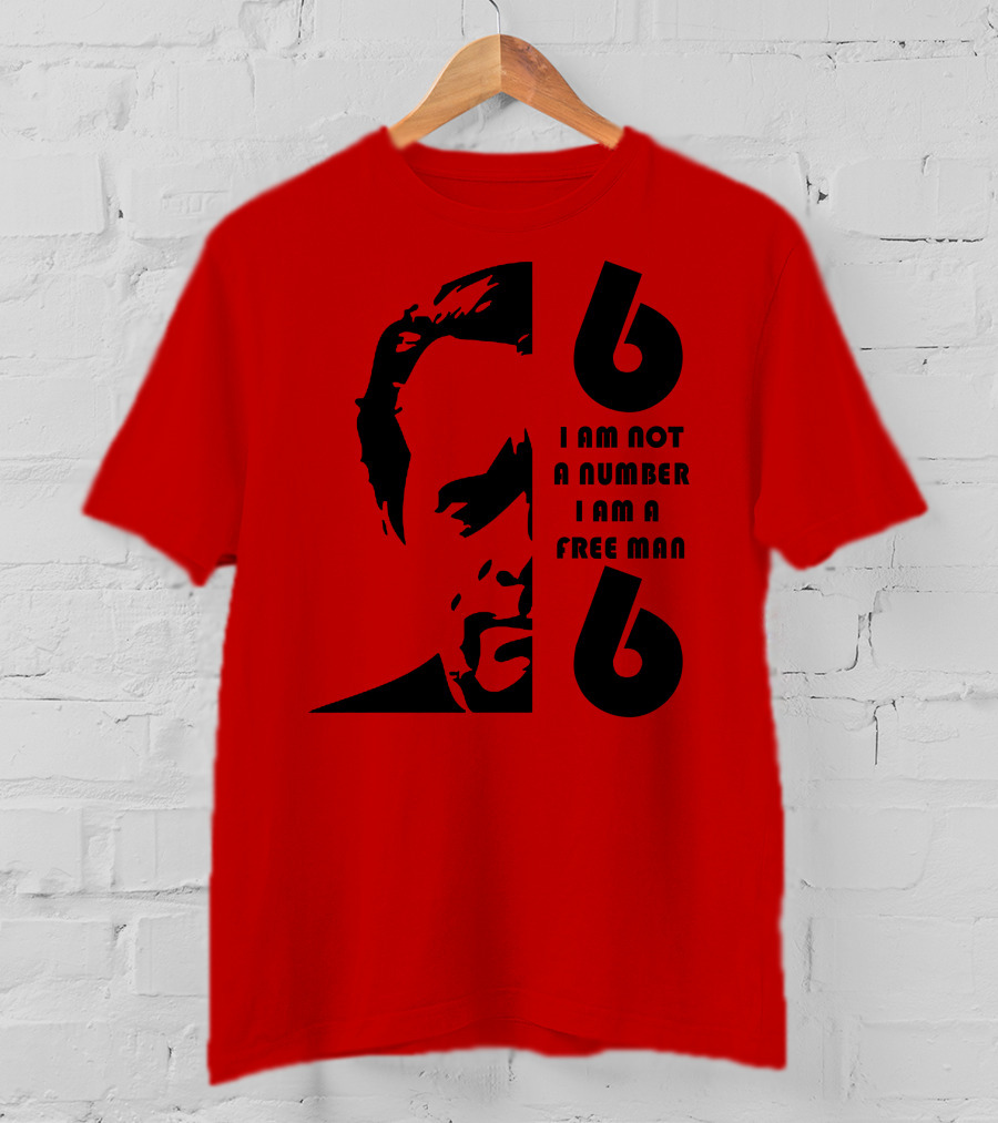 I Am Not A Number I Am A Free Man 6 Six Red T-Shirt