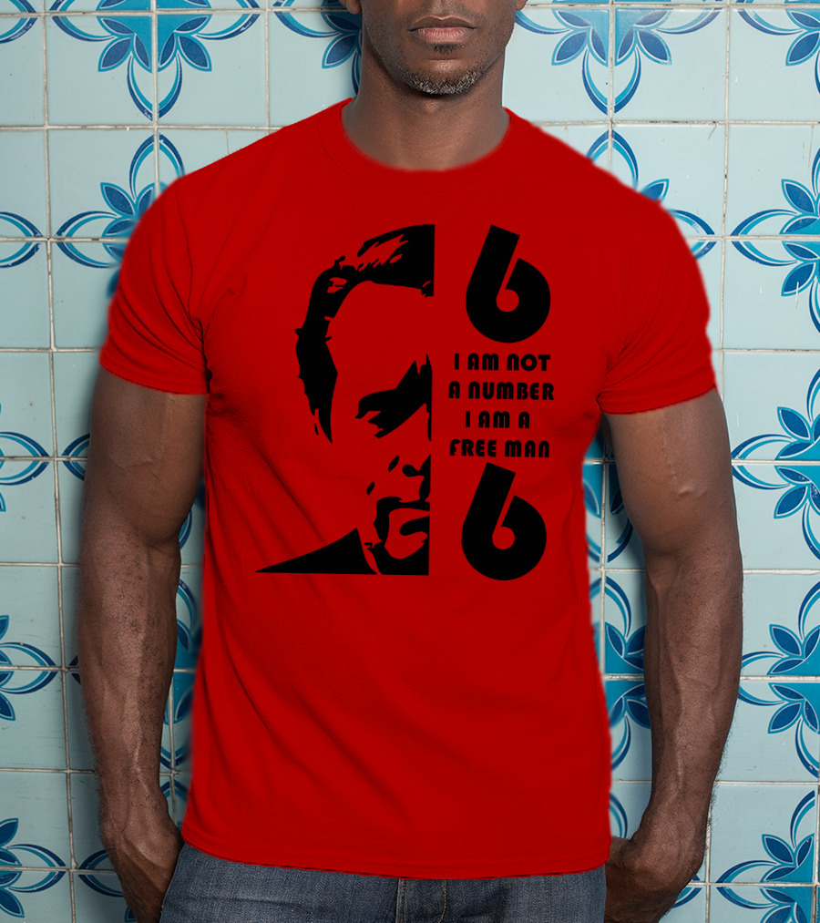I Am Not A Number I Am A Free Man 6 Six Red T-Shirt