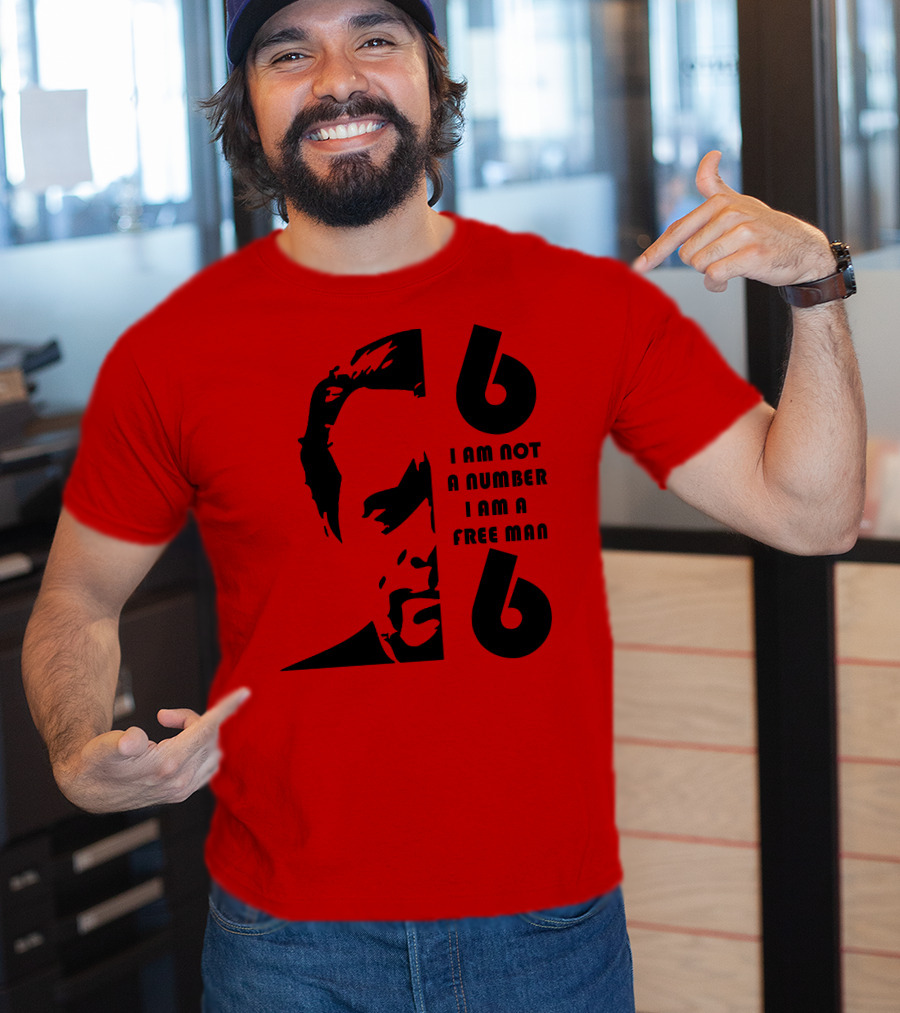 I Am Not A Number I Am A Free Man 6 Six Red T-Shirt