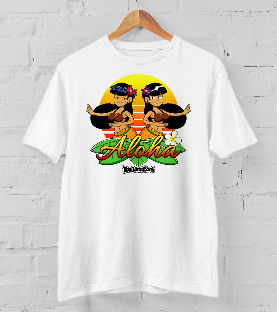 Aloha From Toejam And Earl Robaroba Merch Hawaiian Dancers Tropical Sunset T-Shirt