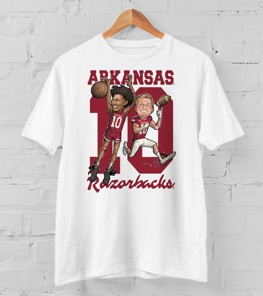 Arkansas Razorbacks 10 Bumper Pool Jaylin Williams Football Basketball Fun T-Shirt