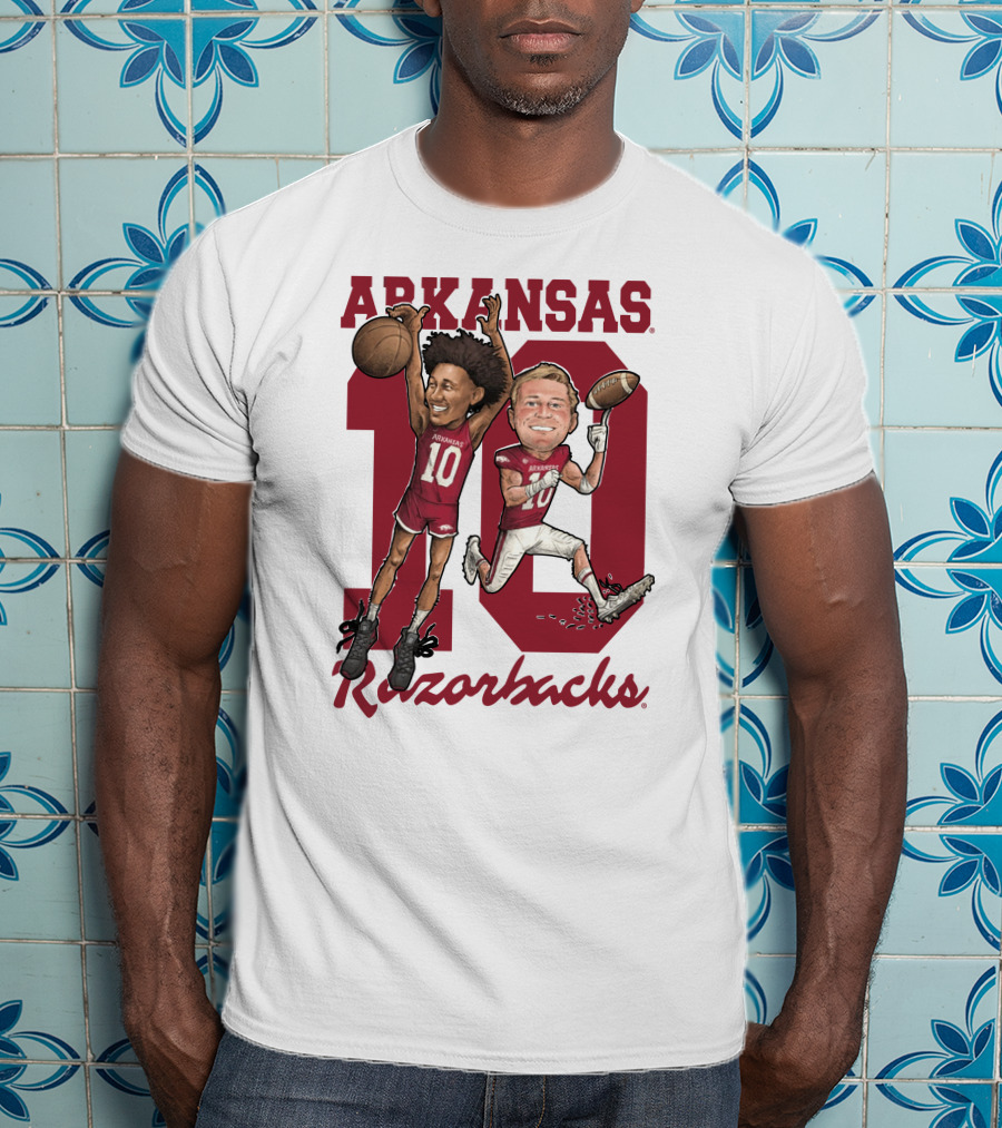 Arkansas Razorbacks 10 Bumper Pool Jaylin Williams Football Basketball Fun T-Shirt
