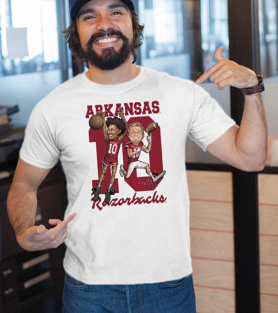 Arkansas Razorbacks 10 Bumper Pool Jaylin Williams Football Basketball Fun T-Shirt