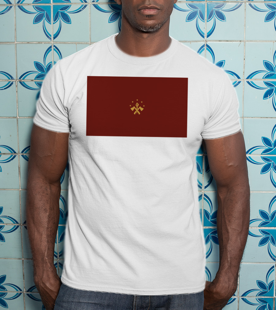 FBA Maroon Flag With Golden Hammer And Star Emblem T-Shirt