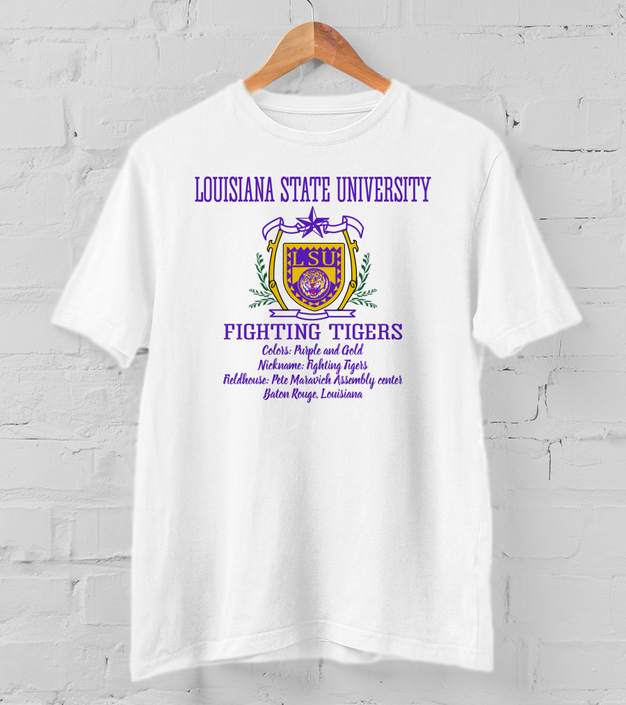 Louisiana State University LSU Fighting Tigers Purple And Gold Baton Rouge Pete Maravich Assembly Center T-Shirt