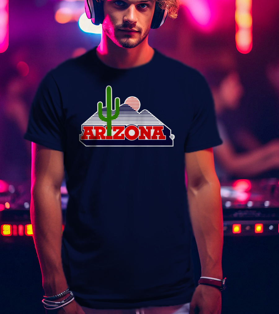 Arizona Desert Landscape With Cactus And Mountain T-Shirt