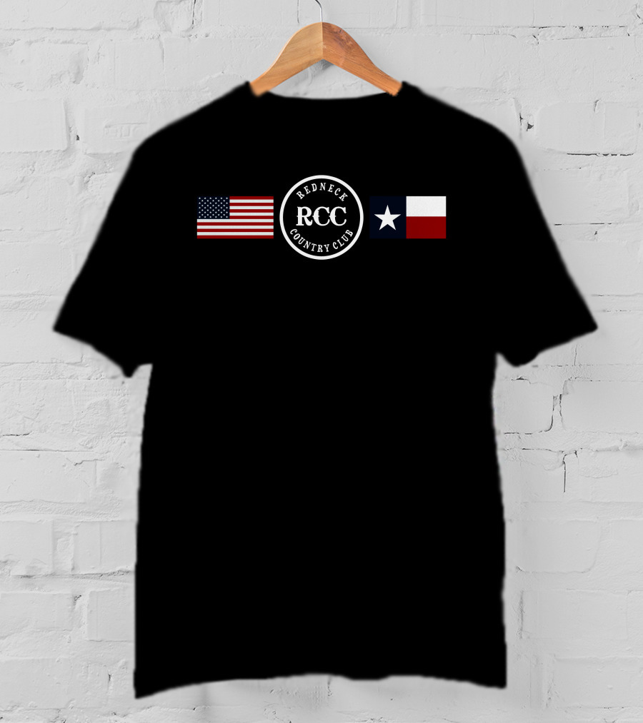 Redneck Country Club RCC With American And Texas Flags T-Shirt