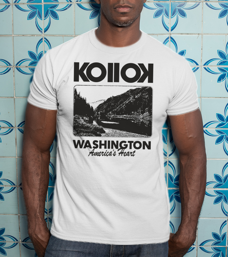 Kollok Washington America's Heart Scenic River Landscape T-Shirt