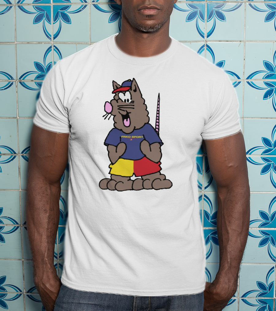 FRKO Sport Rat Cartoon Character In Colorful T-Shirt