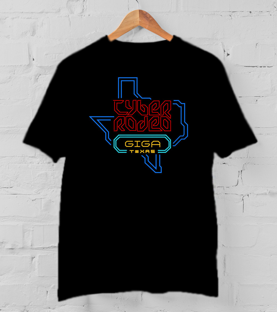 Cyber Rodeo Giga Texas Neon Outline T-Shirt